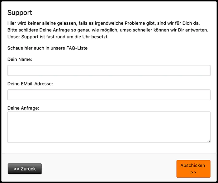 Der Kundensupport bei Livestrip